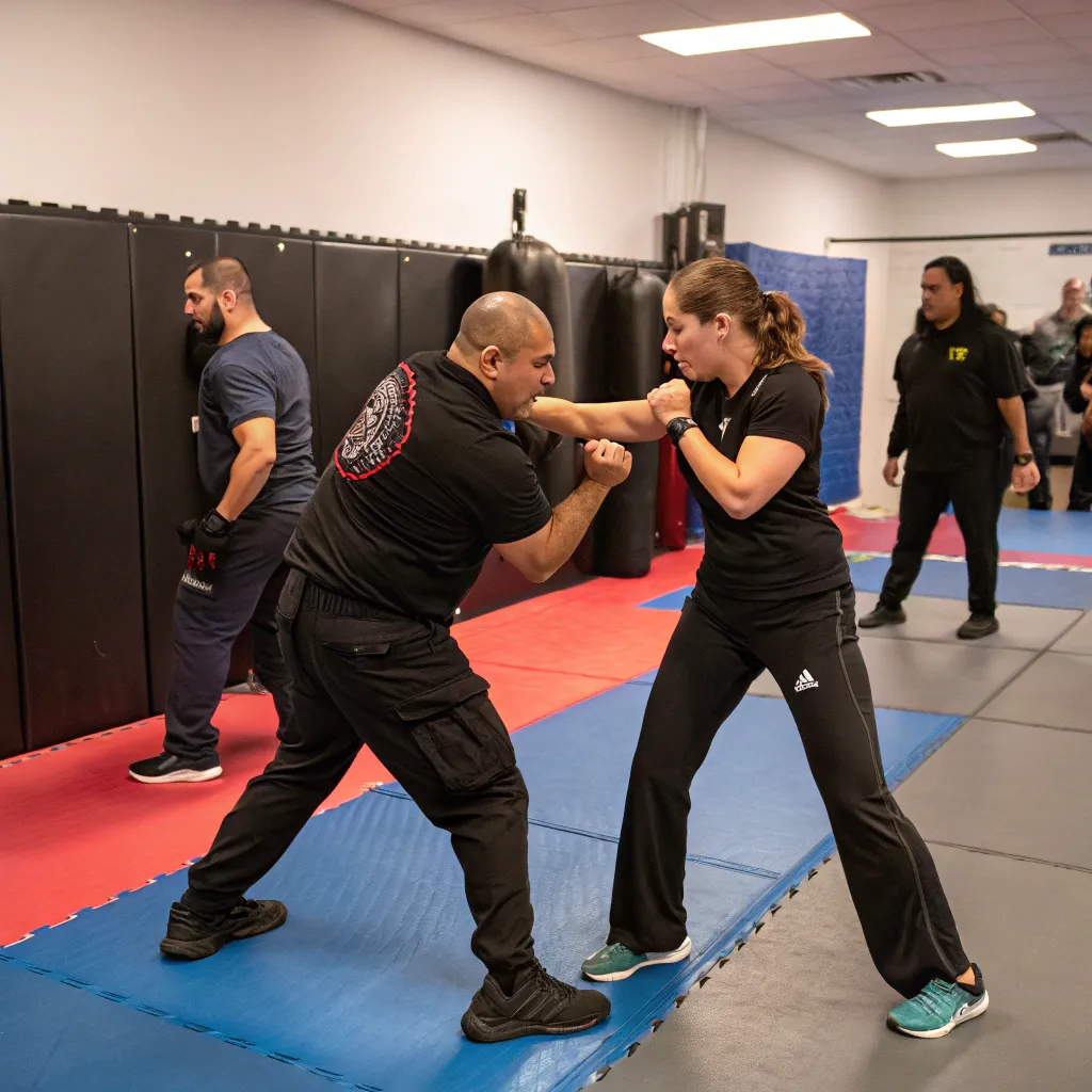 Self-defense course demonstration